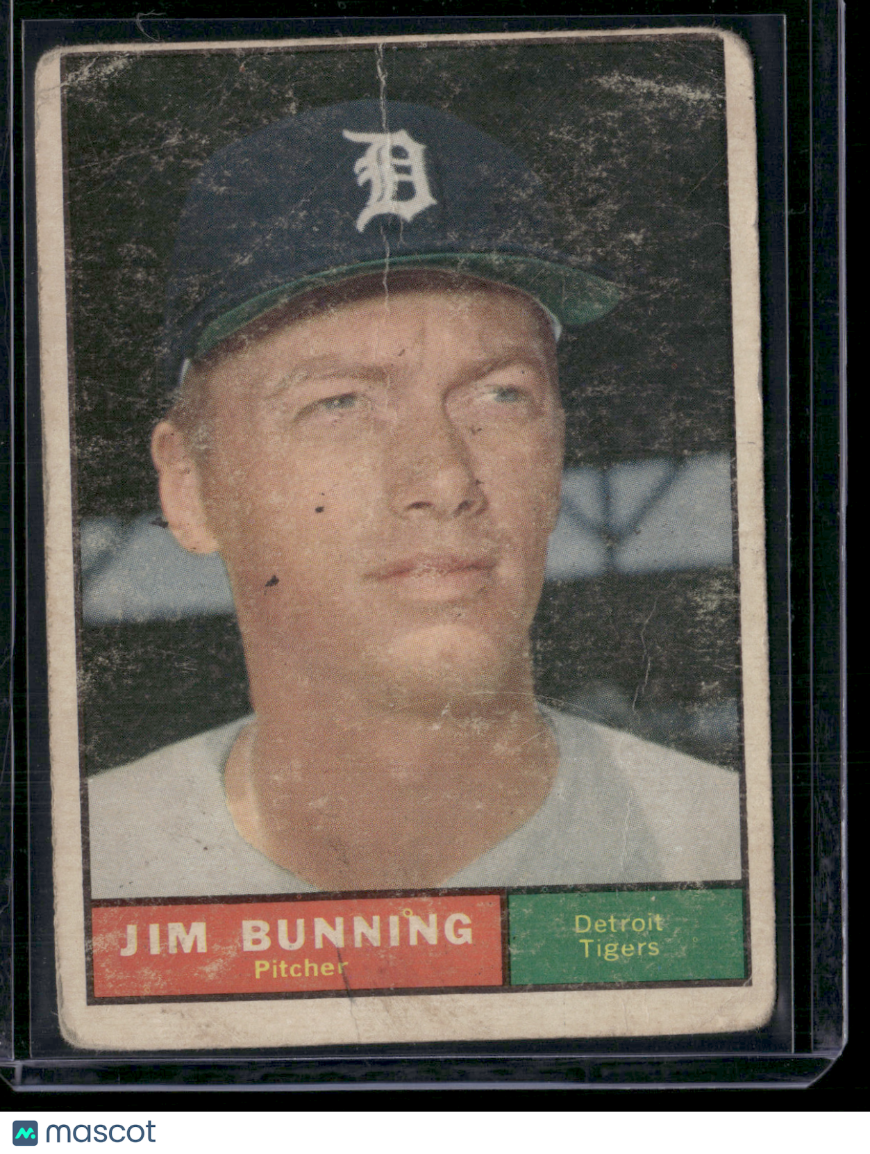 1961 Topps JIM BUNNING #490 Toning Wrinkle (Good)