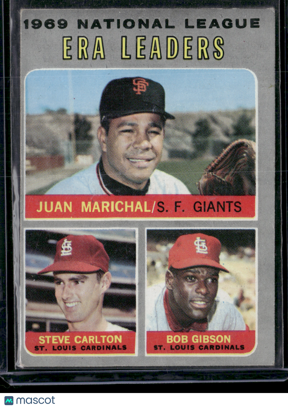 1970 Topps JUAN MARICHAL/STEVE CARLTON/BOB GIBSON #67 NL ERA Leaders