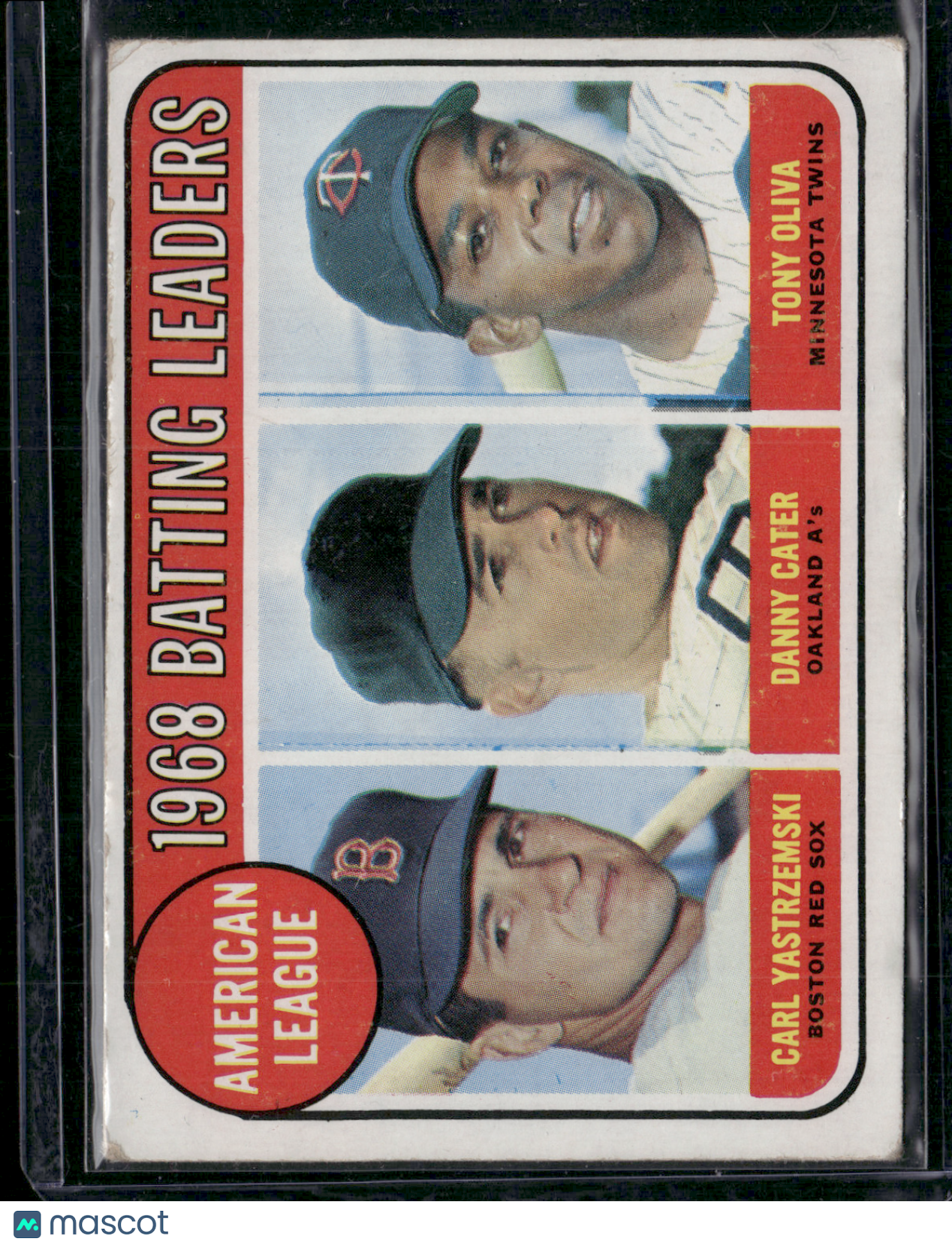 1969 Topps CARL YASTRZEMSKI/DANNY CATER/TONY OLIVA #1 1968 AL Batting Leaders