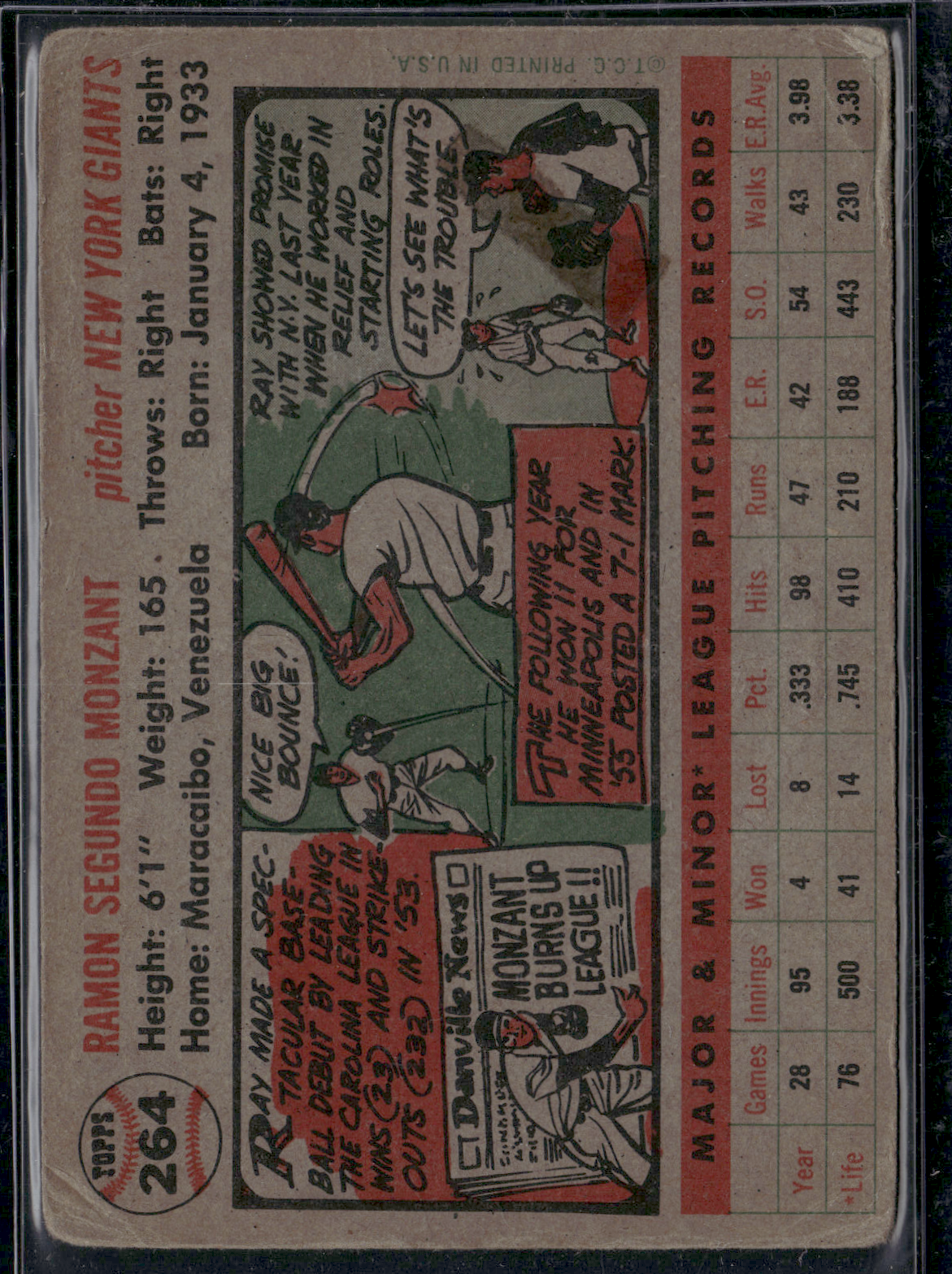 1956 Topps RAY MONZANT #264