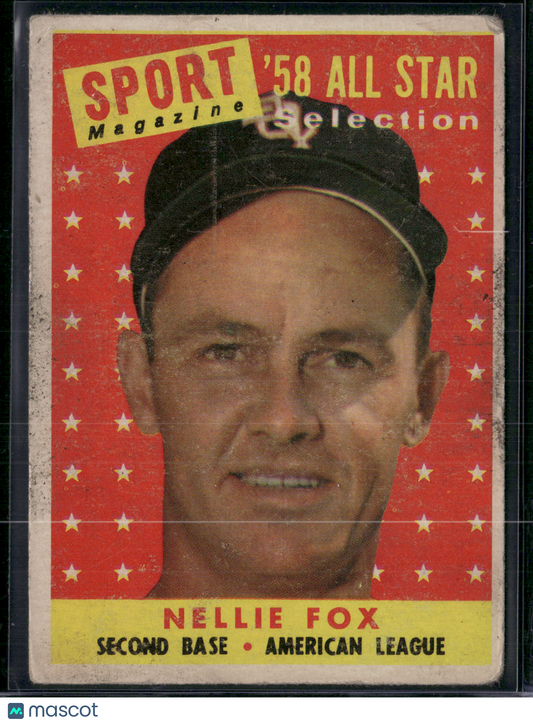 1958 Topps NELLIE FOX #479 All Star Light Wrinkles Back Corners (Good)