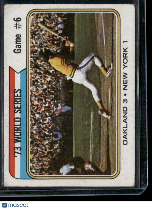 1974 Topps 1973 WORLD SERIES GAME 6 #477 Light Wrinkle (VG)