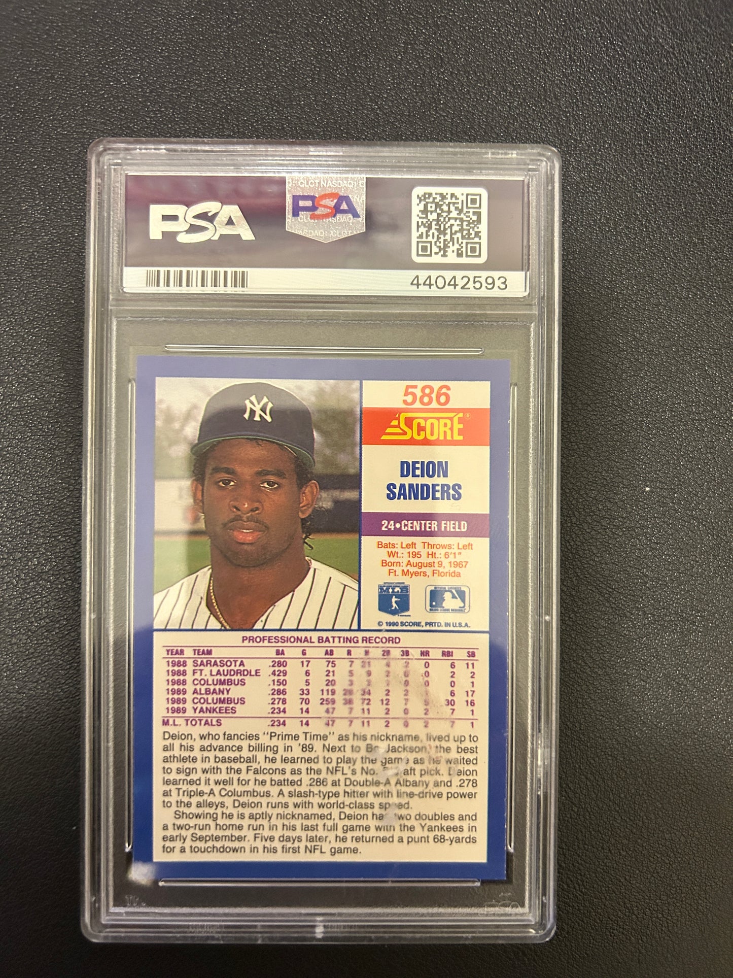 1990 Score Deion Sanders #586 PSA 9