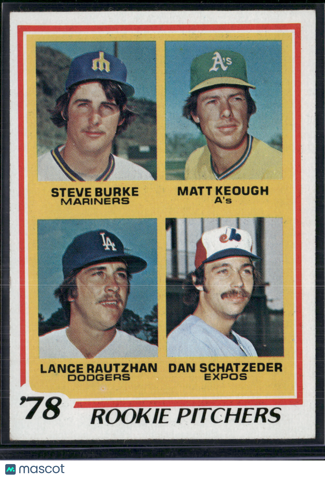1978 Topps DAN SCHATZEDER/BURKE/KEOUGH/RAUTZHAN #709 1978 Rookie Pitchers (EX)