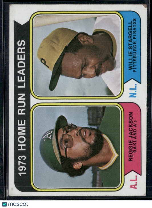 1974 Topps REGGIE JACKSON/WILLIE STARGELL #202 1973 HR Leaders (Good)