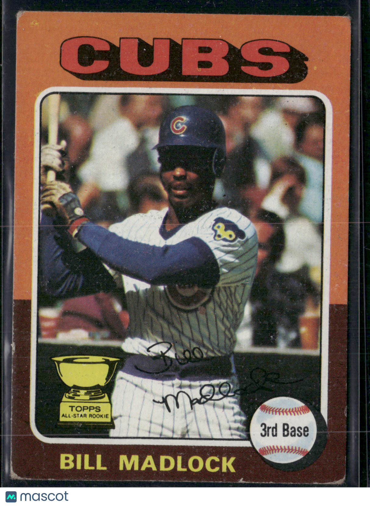 1975 Topps BILL MADLOCK #104 Rookie Cup Print Snow (VG-VG/EX)