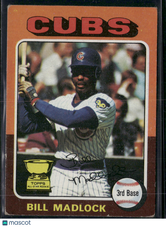 1975 Topps BILL MADLOCK #104 Rookie Cup Print Snow (VG-VG/EX)