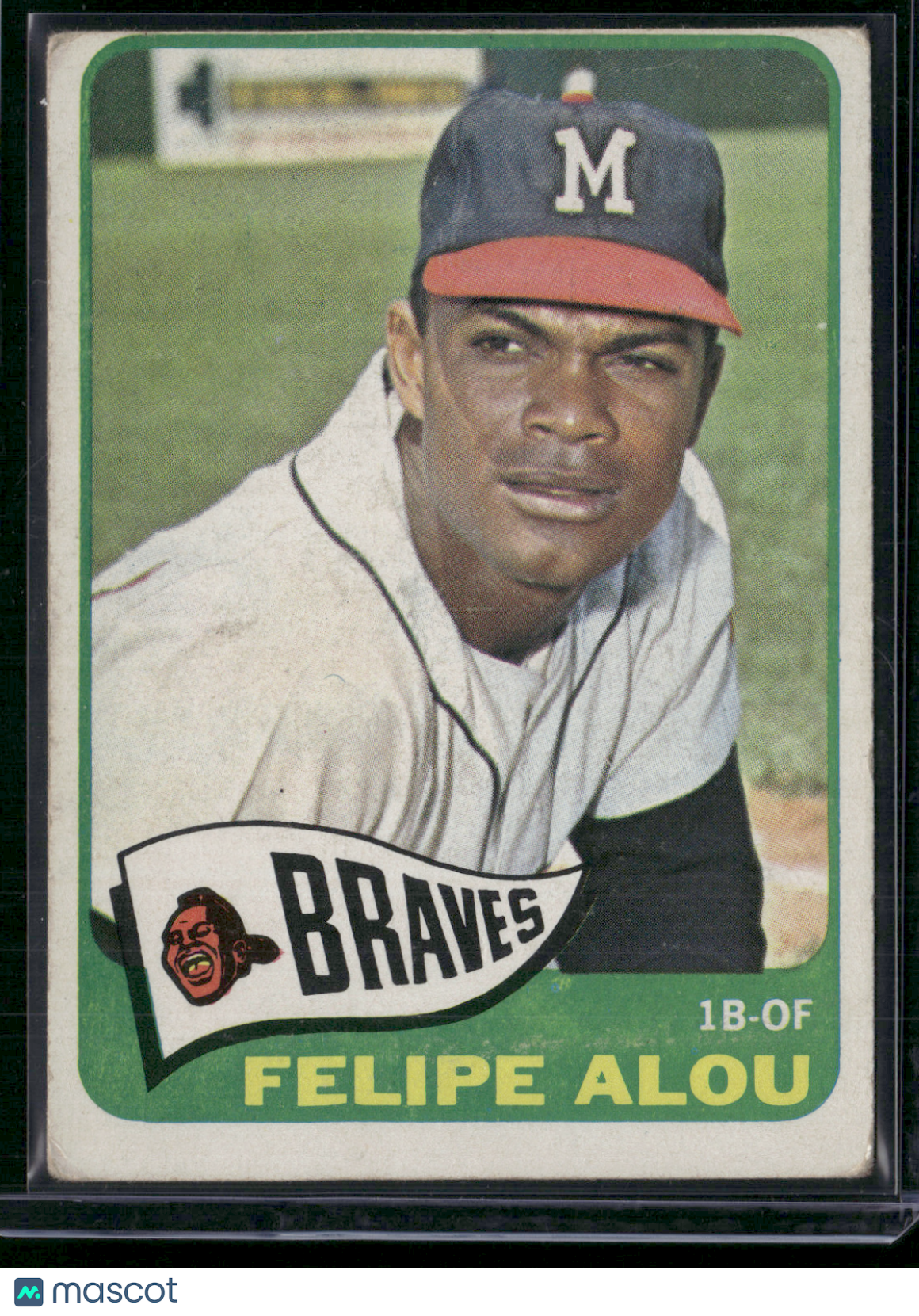 1965 Topps FELIPE ALOU #383 Light Stain on back (VG-VG/EX)