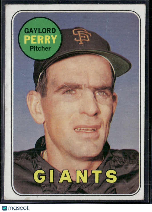 1969 Topps GAYLORD PERRY #485 Light Scratches Edge Crush Wrinkle (VG)