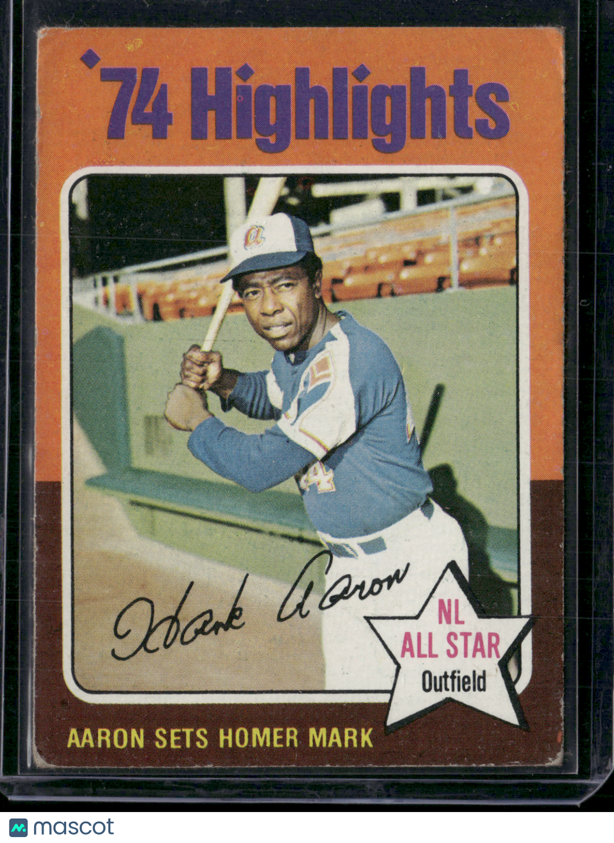 1975 Topps HANK AARON #1 74 Highlights (VG)
