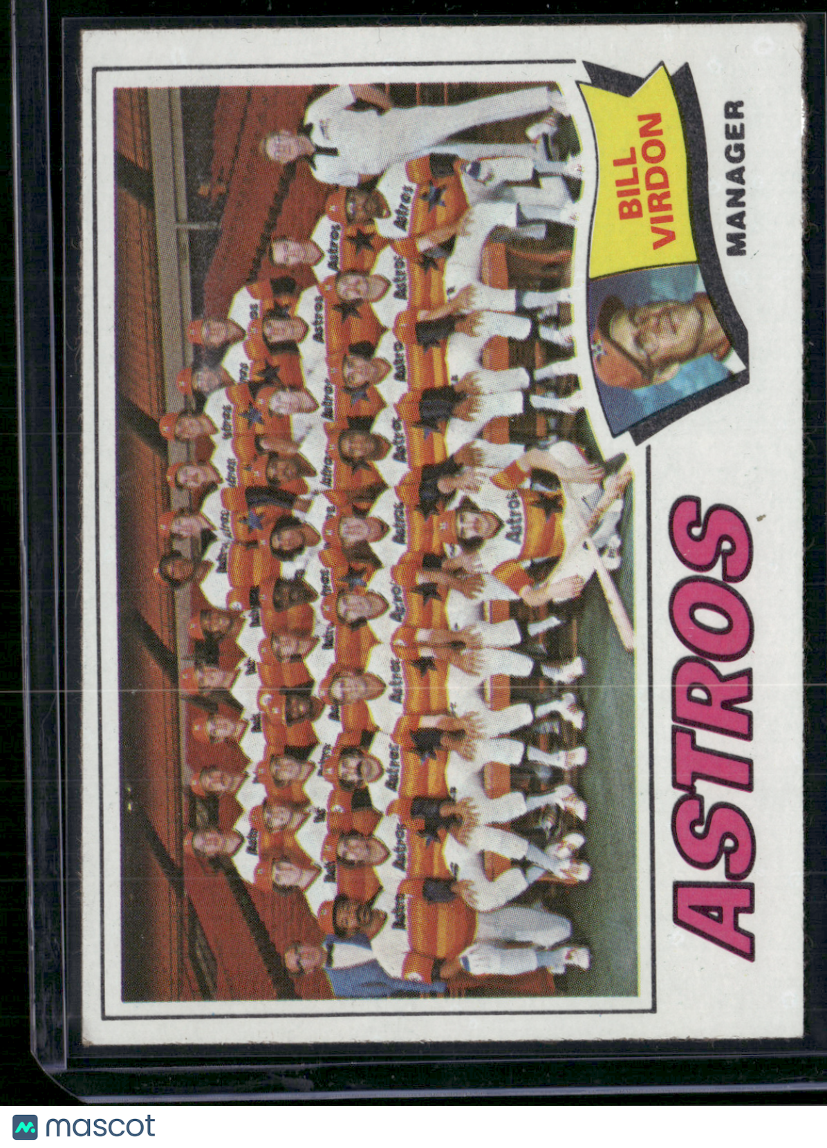 1977 Topps HOUSTON ASTROS #327 Miscut (EX)