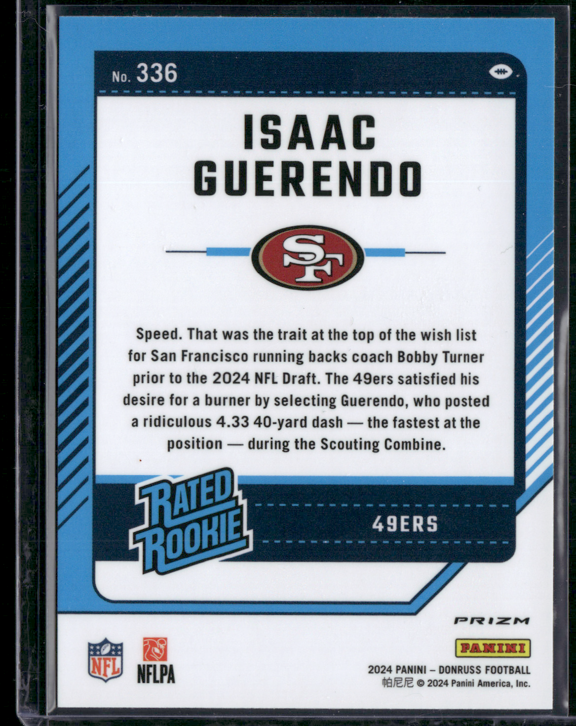 2024 Donruss Football ISAAC GUERENDO #336 Optic Preview Pink Prizm Rookie RC