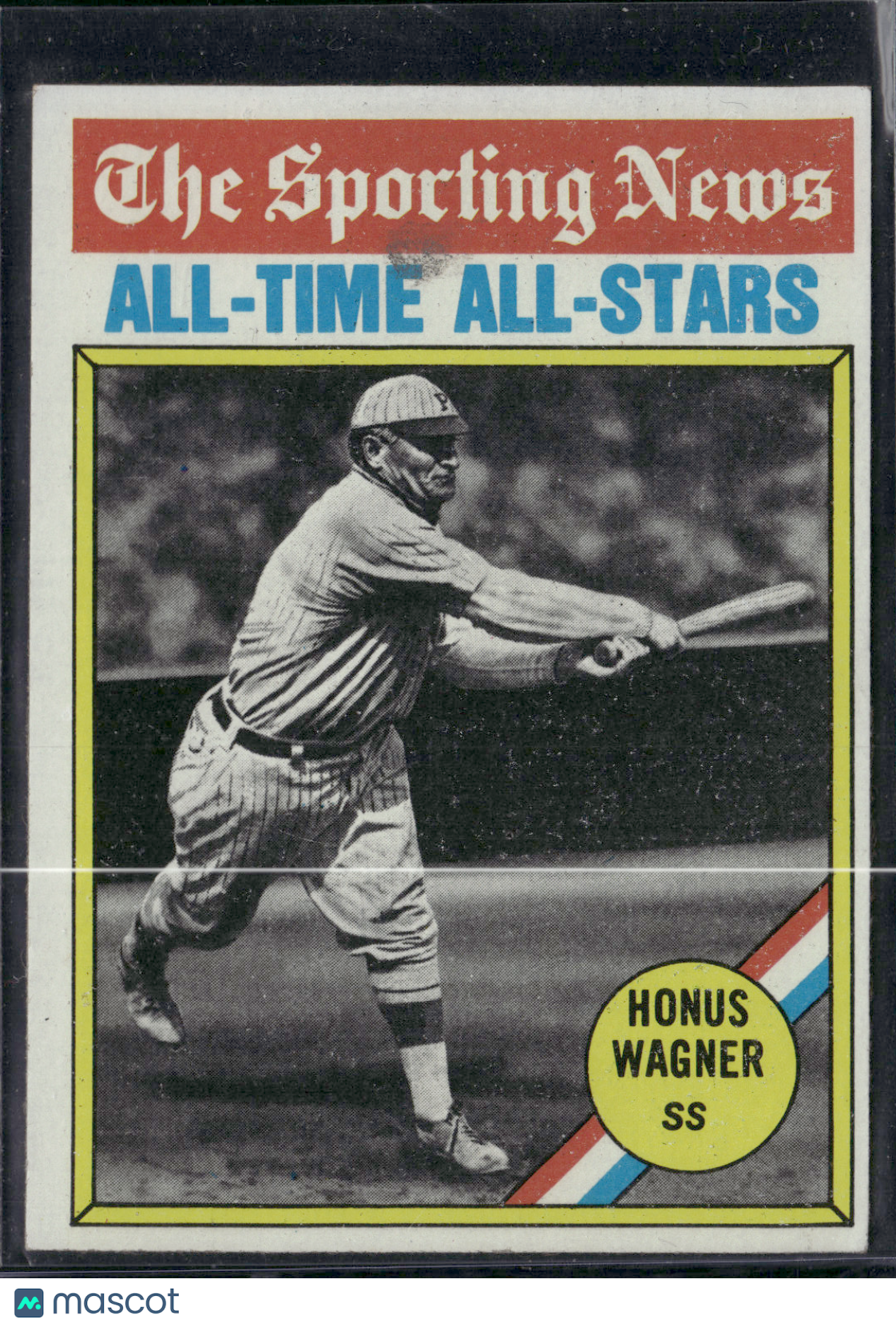 1976 Topps HONUS WAGNER #344 All Time All Stars Light Wrinkle Stain (VG)