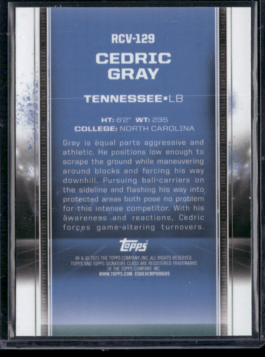2024 Topps Signature Class CEDRIC GRAY #RCV-129 CHROME Rookie Card RC