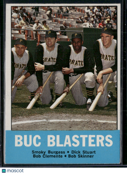1963 Topps SMOKEY BURGESS/DICK STUART/BOB CLEMENTE/BOB SKINNER #18 Bucs Blasters