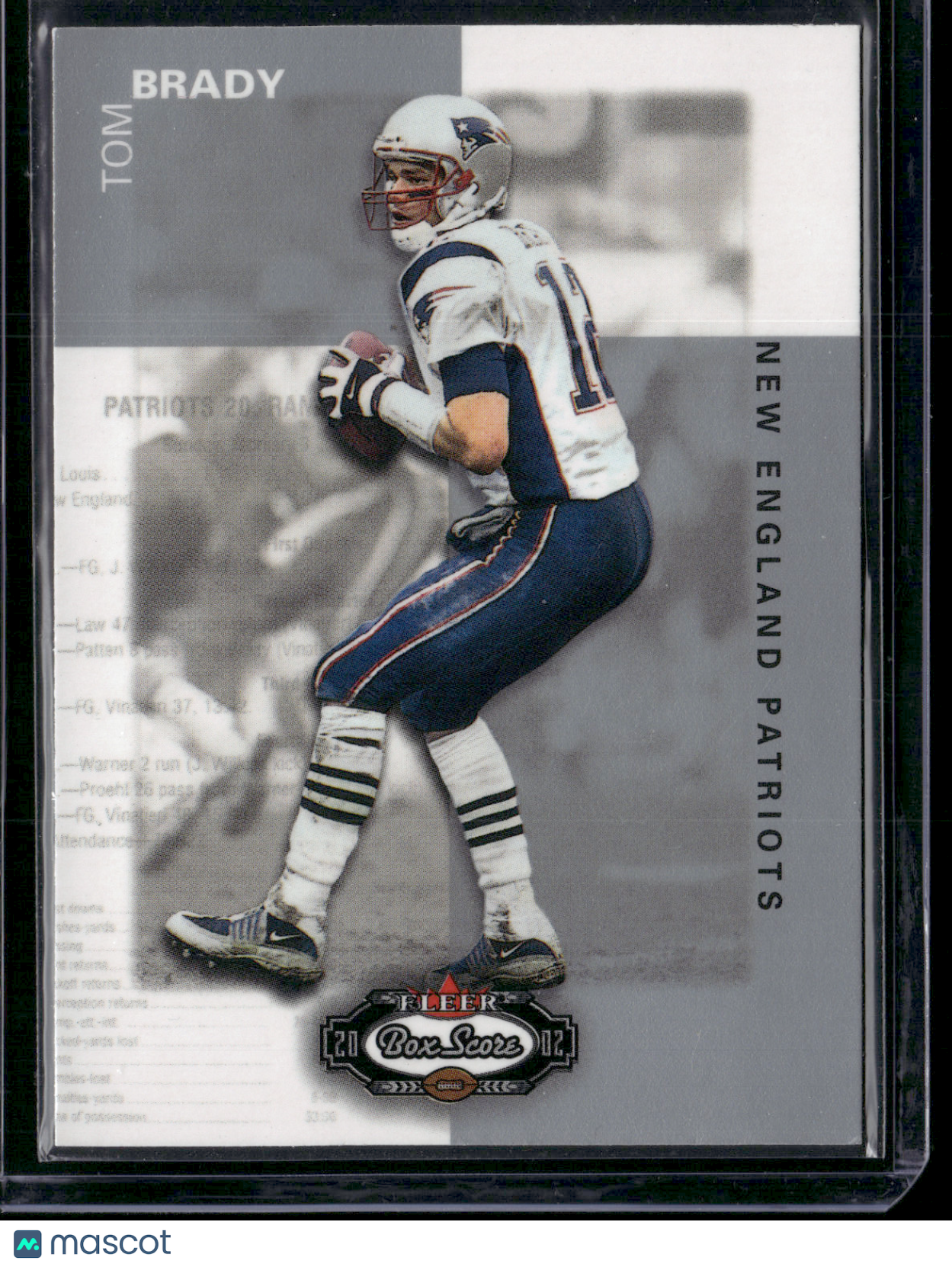 2002 Box Score TOM BRADY #22 (EX)