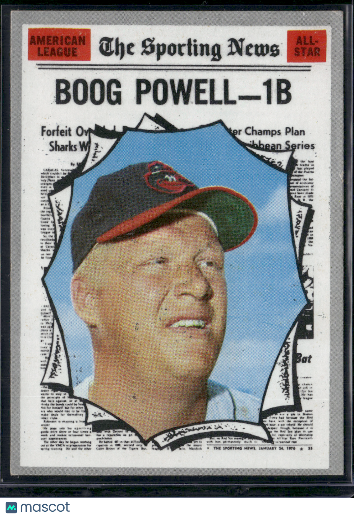 1970 Topps BOOG POWELL #451 All Star Print Snow (VG-VG/EX)