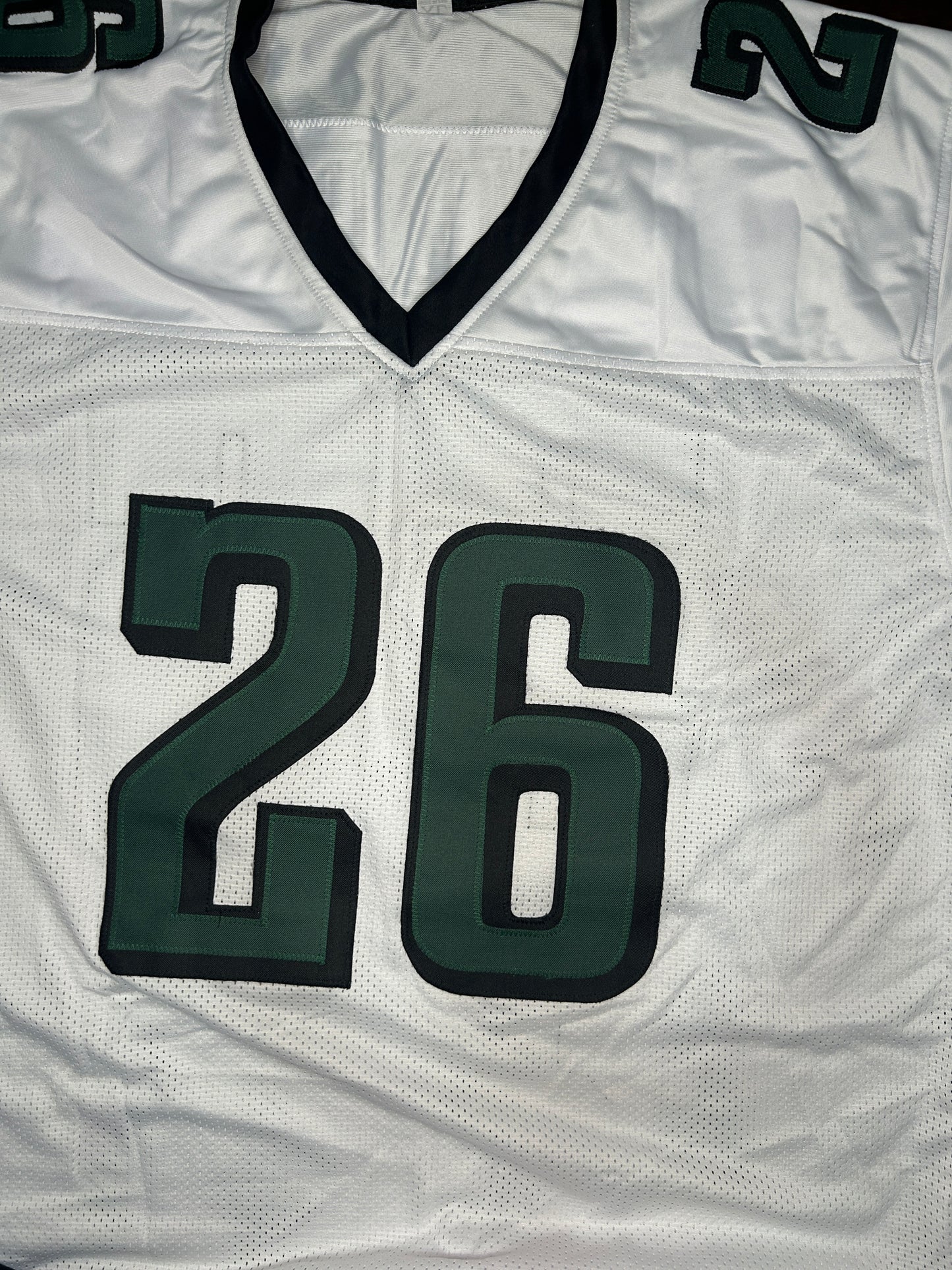 MILES SANDERS Signed Eagles Jersey–JSA COA–Custom White–Flawed | Priced to Move