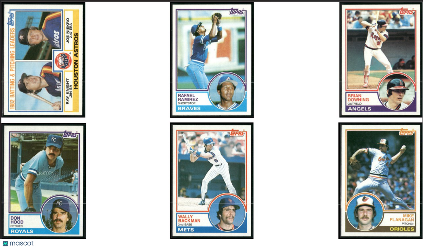 1983 Topps 6 - CARDLOT Joe Niekro/Mike Flanagan (NM)