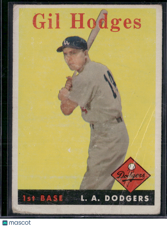 1958 Topps GIL HODGES #162 Wrinkles (Good)