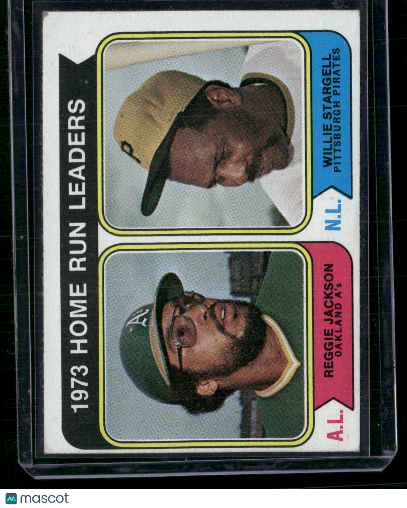 1974 Topps REGGIE JACKSON/WILLIE STARGELL #202 1973 HR LEADERS