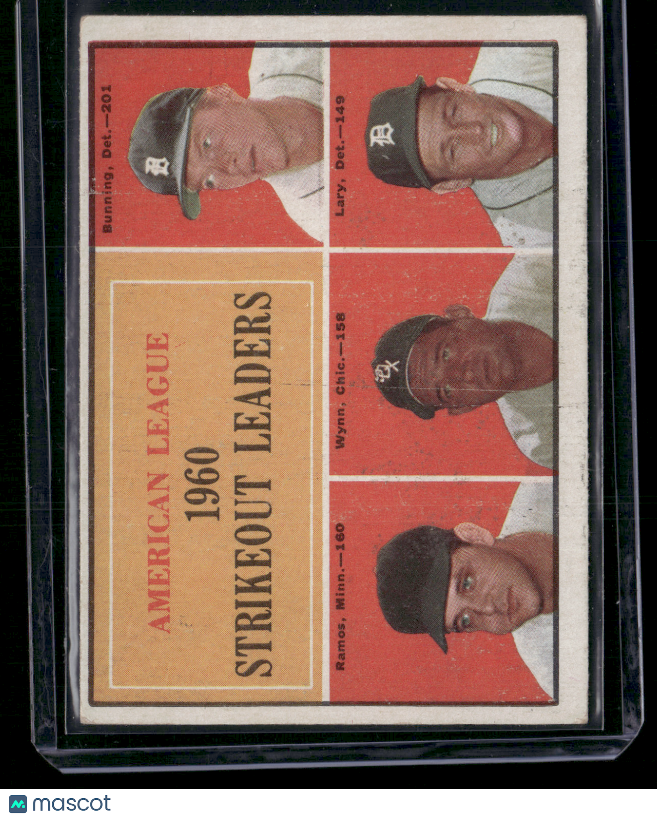 1961 Topps BUNNING/RAMOS/WYNN/LARY #50 1960 AL Strikeout Leaders