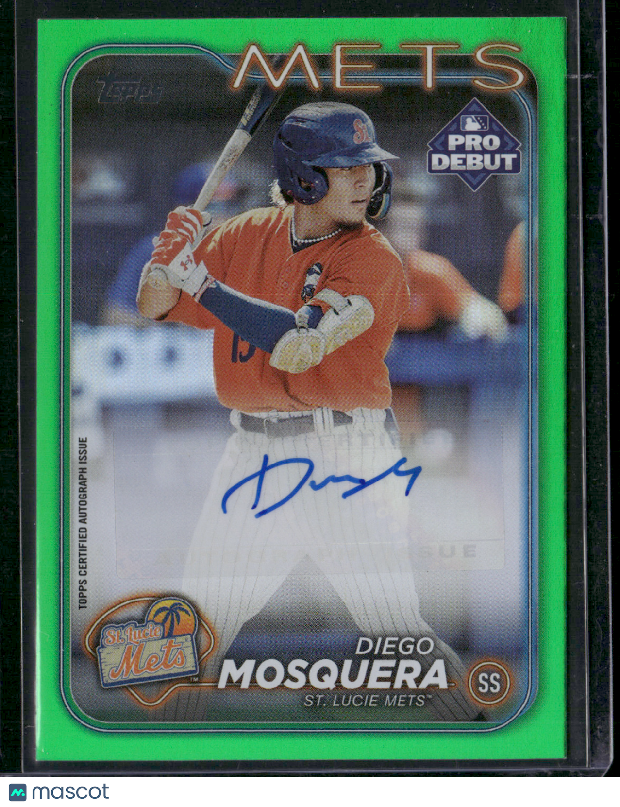 2024 Pro Debut DIEGO MOSQUERA #PD-72 Green Rainbow Auto 54/99 (NM)