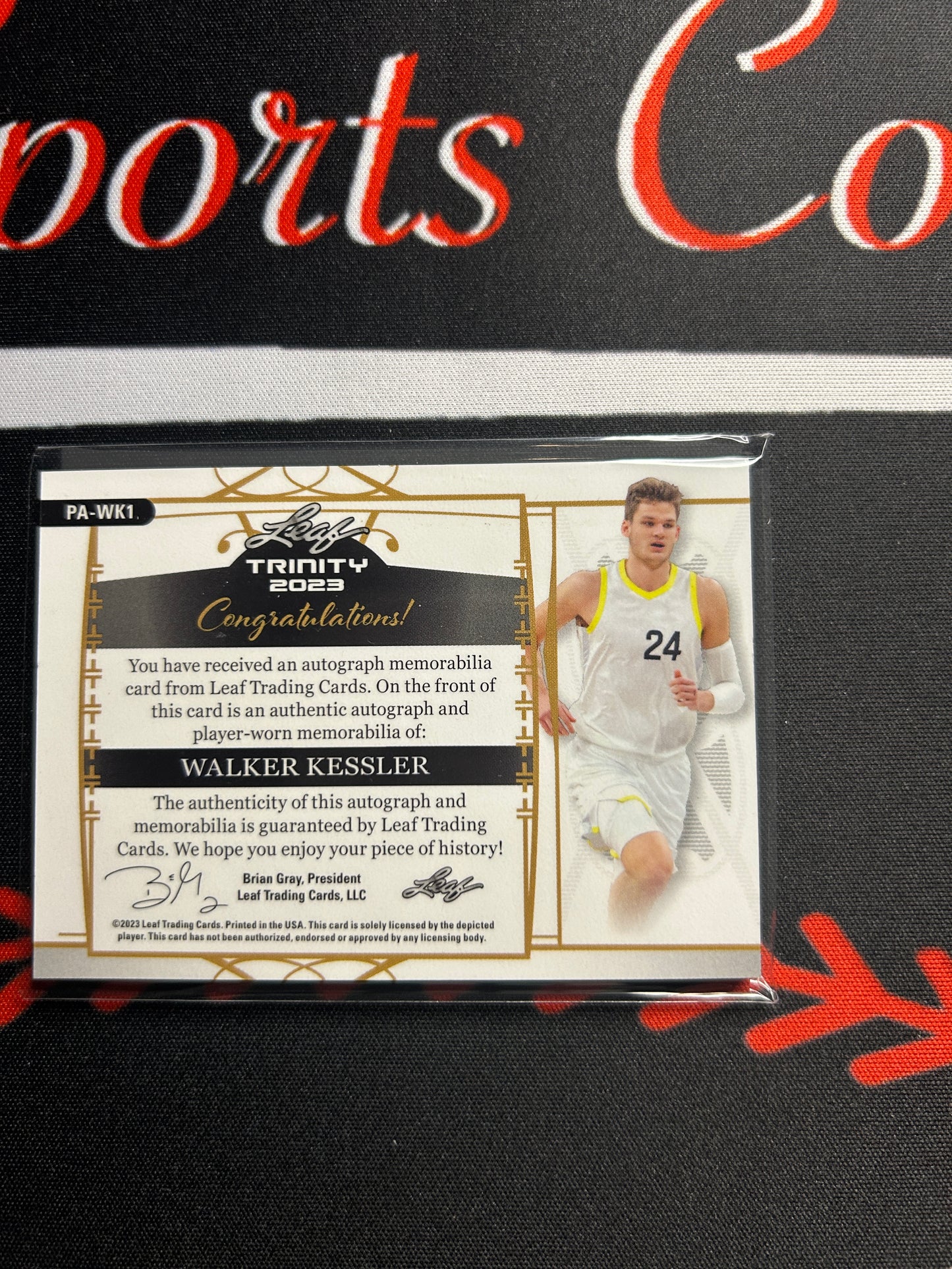 2023 Trinity Basketball WALKER KESSLER #PA-WK1 Rookie Patch Auto 67/99 RC