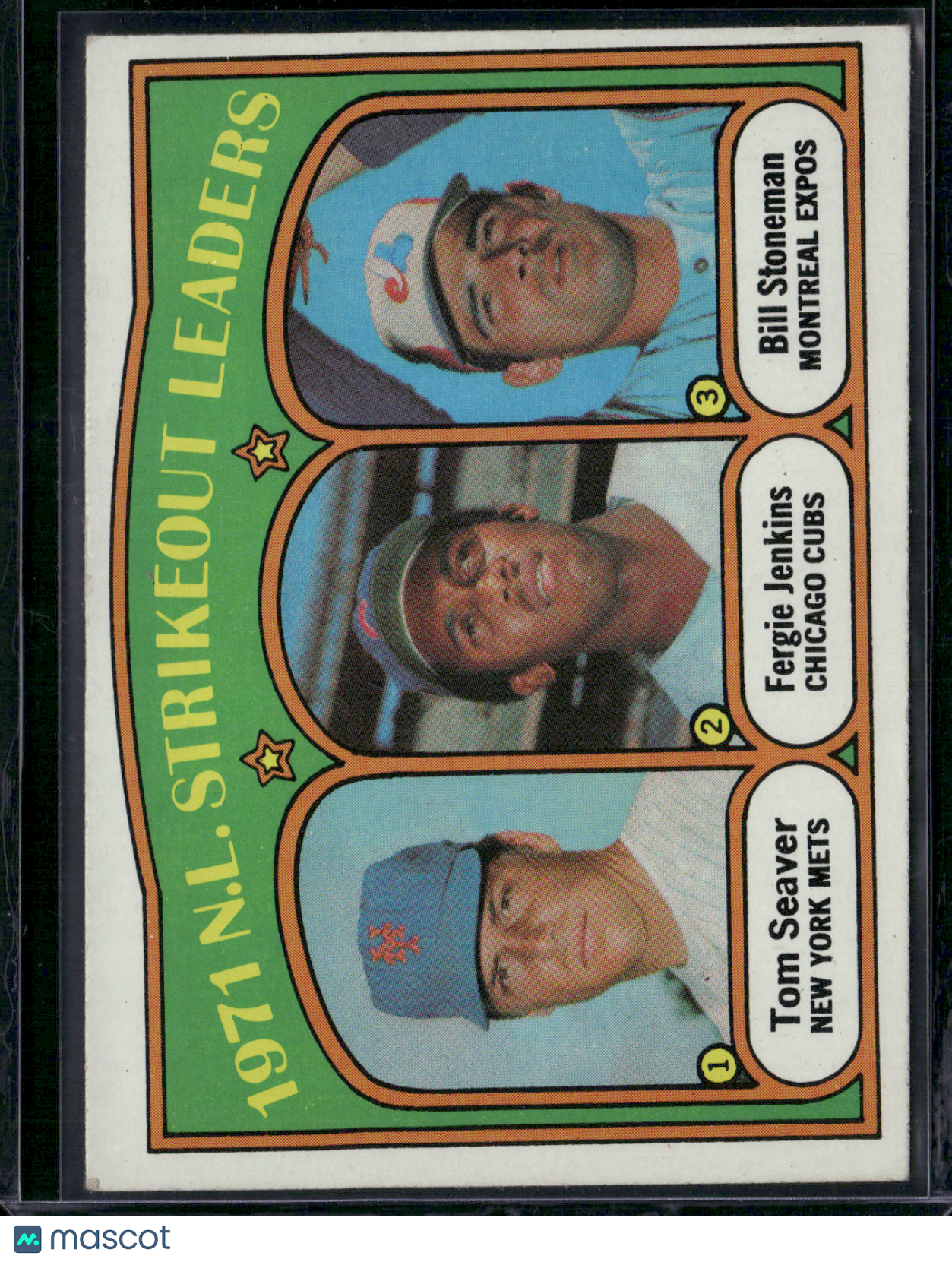 1972 Topps TOM SEAVER/JENKINS/STONEMAN #95 1971 NL Strikeout Leaders (VG)