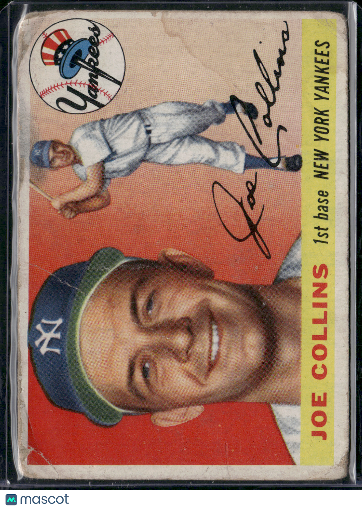 1954 Topps JOE COLLINS #63 Stain Crease Wrinkles (Good)