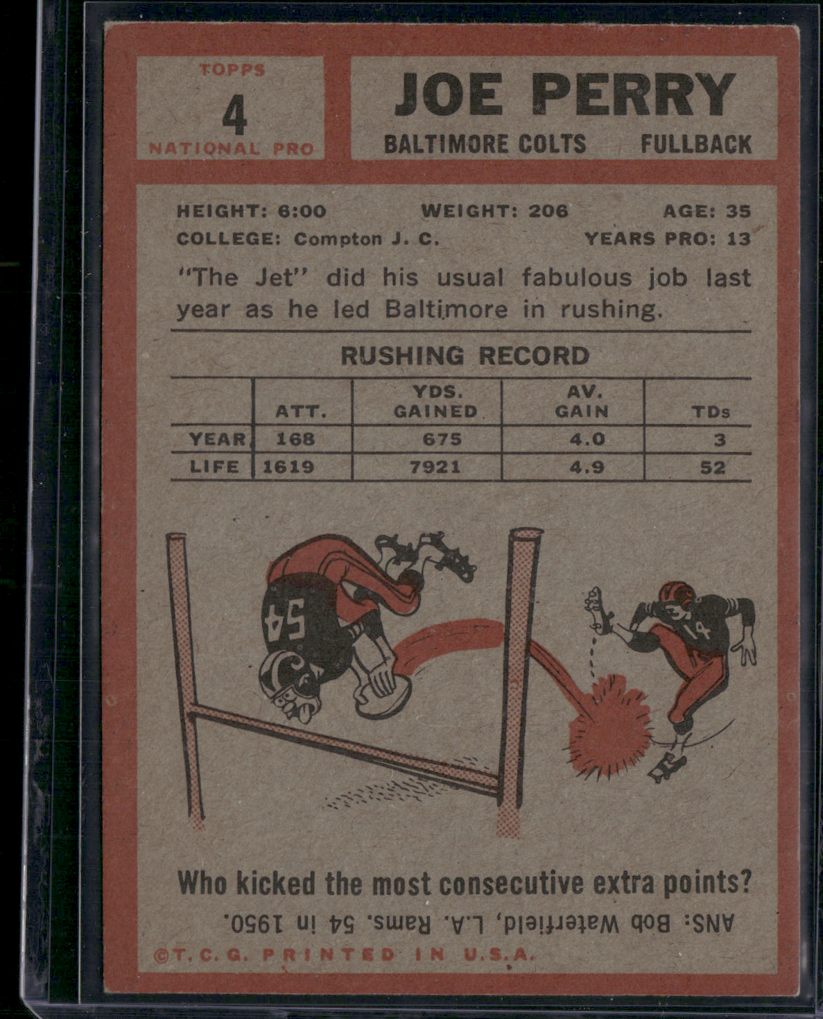 1962 Topps JOE PERRY #4 (VG)