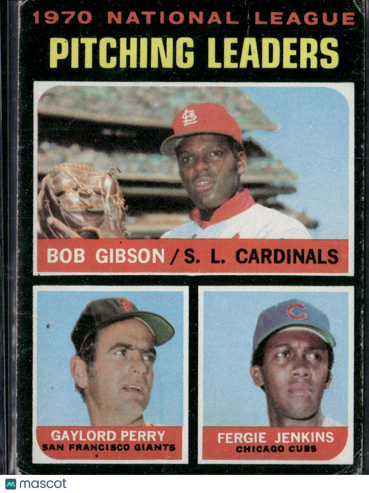 1971 Topps GIBSON/PERRY/JENKINS #70 '70 NL Pitching Leaders (G-Wrinkles, Crease)