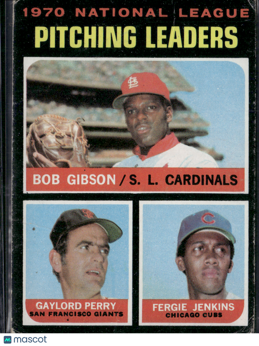 1971 Topps GIBSON/PERRY/JENKINS #70 '70 NL Pitching Leaders (G-Wrinkles, Crease)