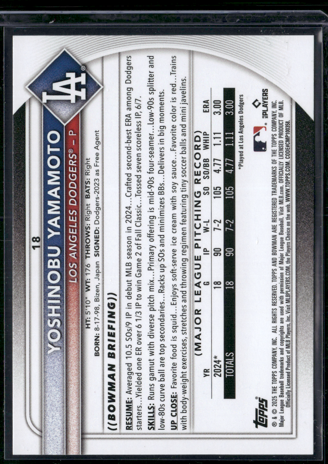 2025 YOSHINOBU YAMAMOTO #18