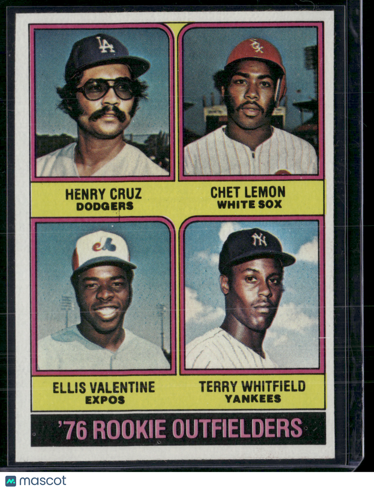 1976 Topps CRUZ/LEMON/VALENTINE/WHITFIELD #590 1976 Rookie Outfielders(EX/MT-NM)