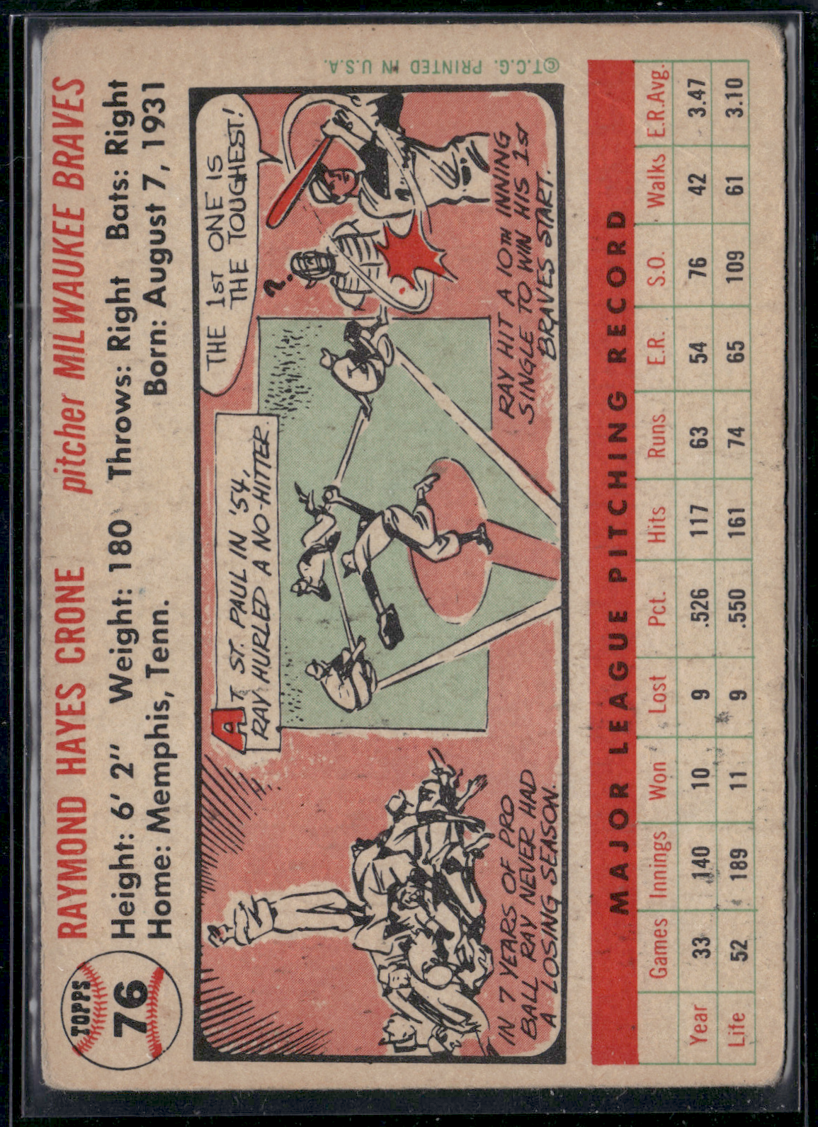 1956 Topps RAY CRONE #76