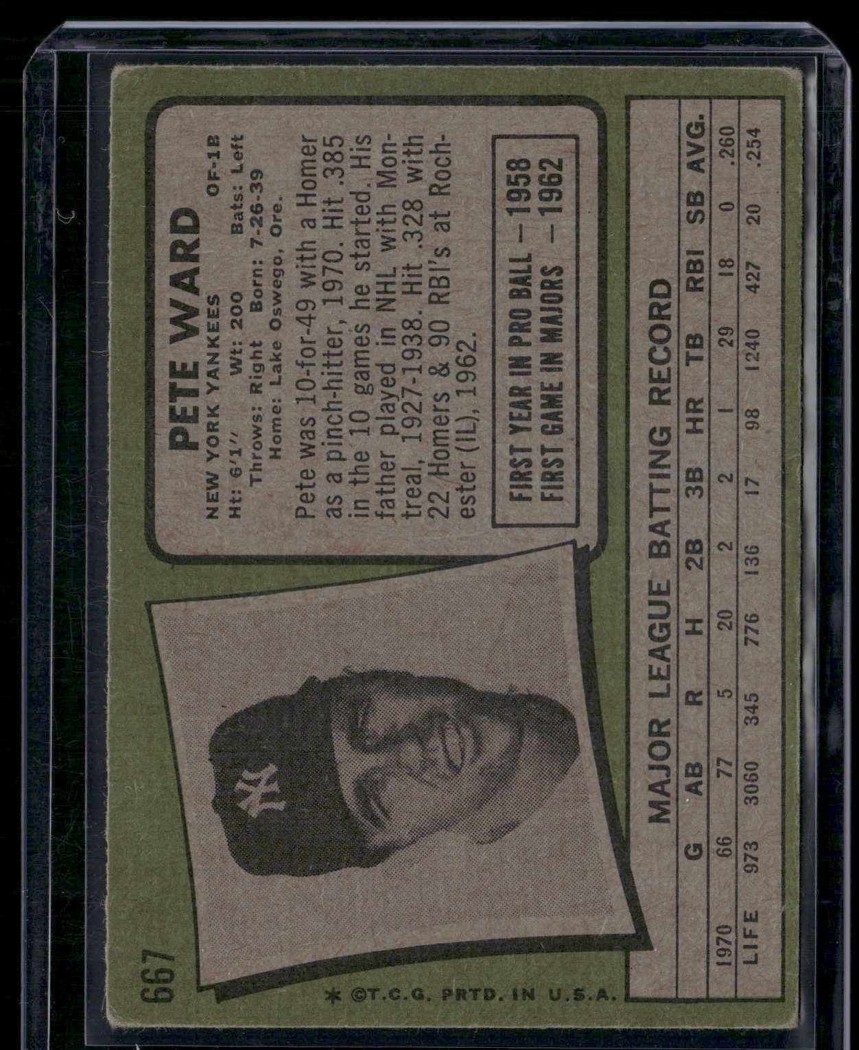 1971 Topps PETE WARD #667