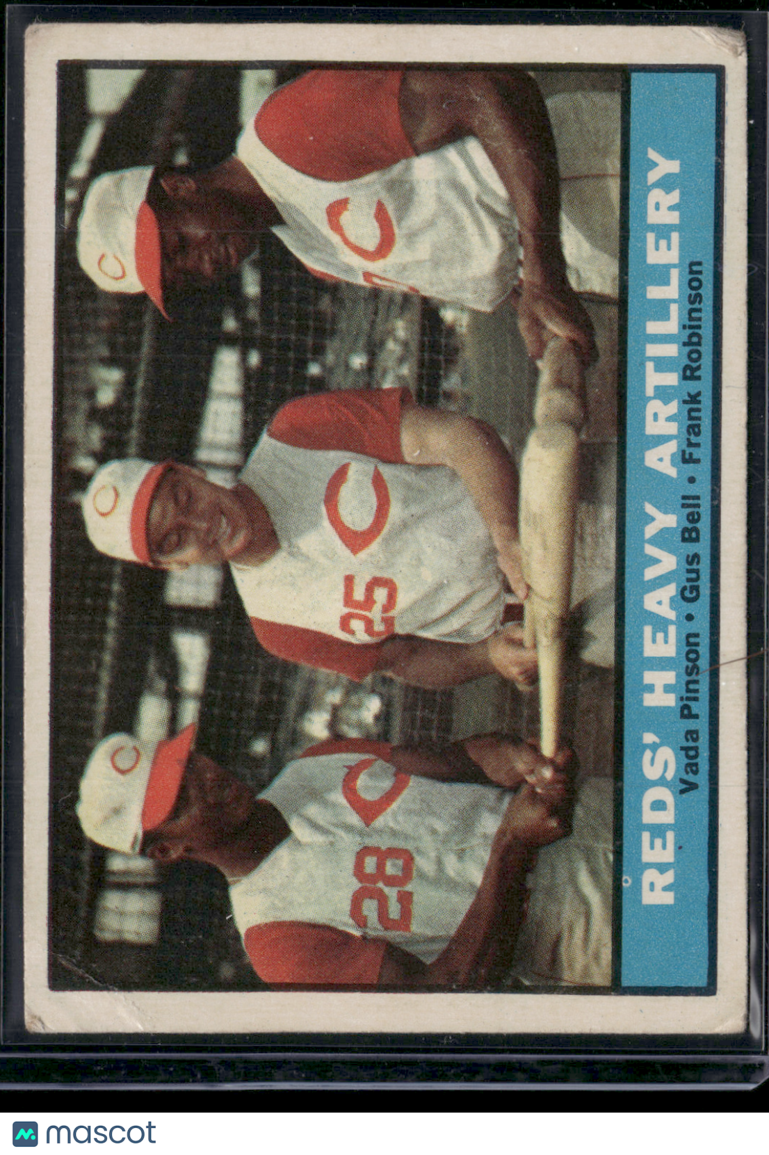 1961 Topps FRANK ROBINSON/GUS BELL/VADA PINSON #25 Reds' Heavy Artillery (VG)