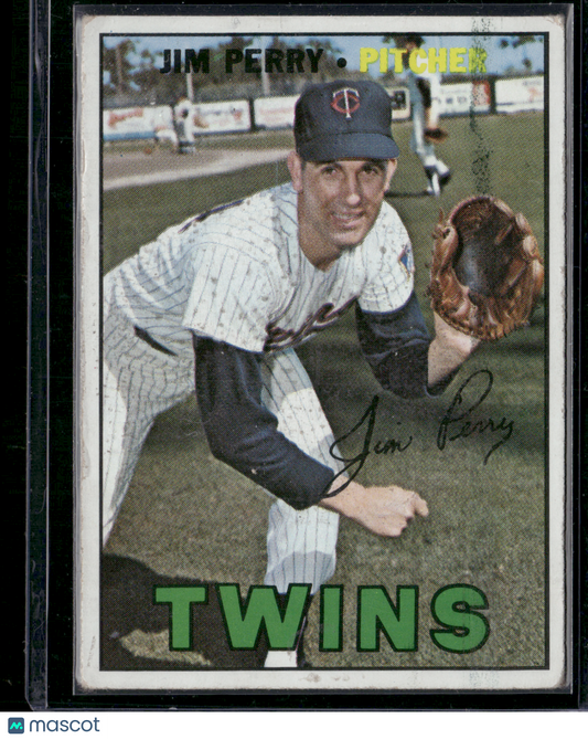 1967 Topps JIM PERRY #246 Staining Print Line (Good)