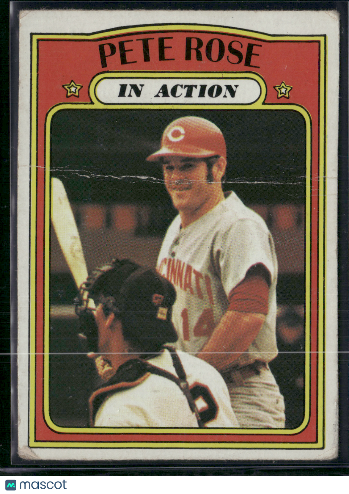 1972 Topps PETE ROSE #560 In Action Crease (Good)