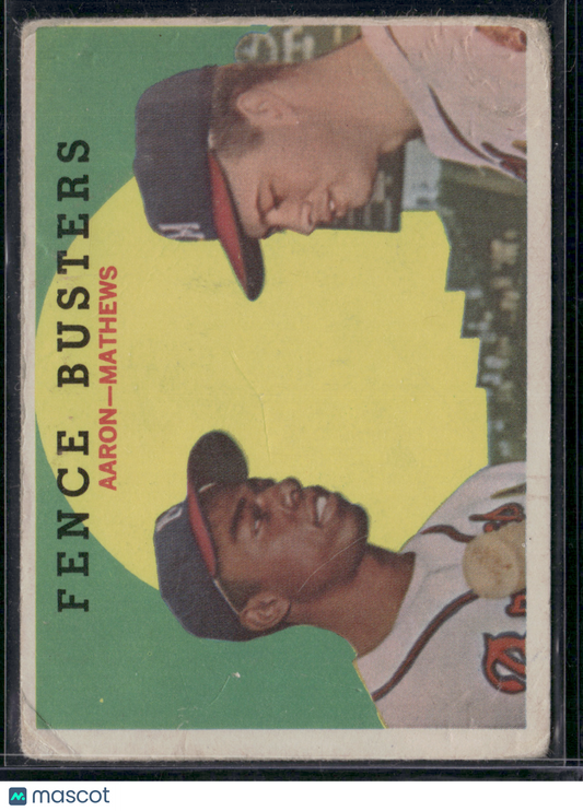 1959 Topps FENCE BUSTERS #212 - HANK AARON/ED MATHEWS
