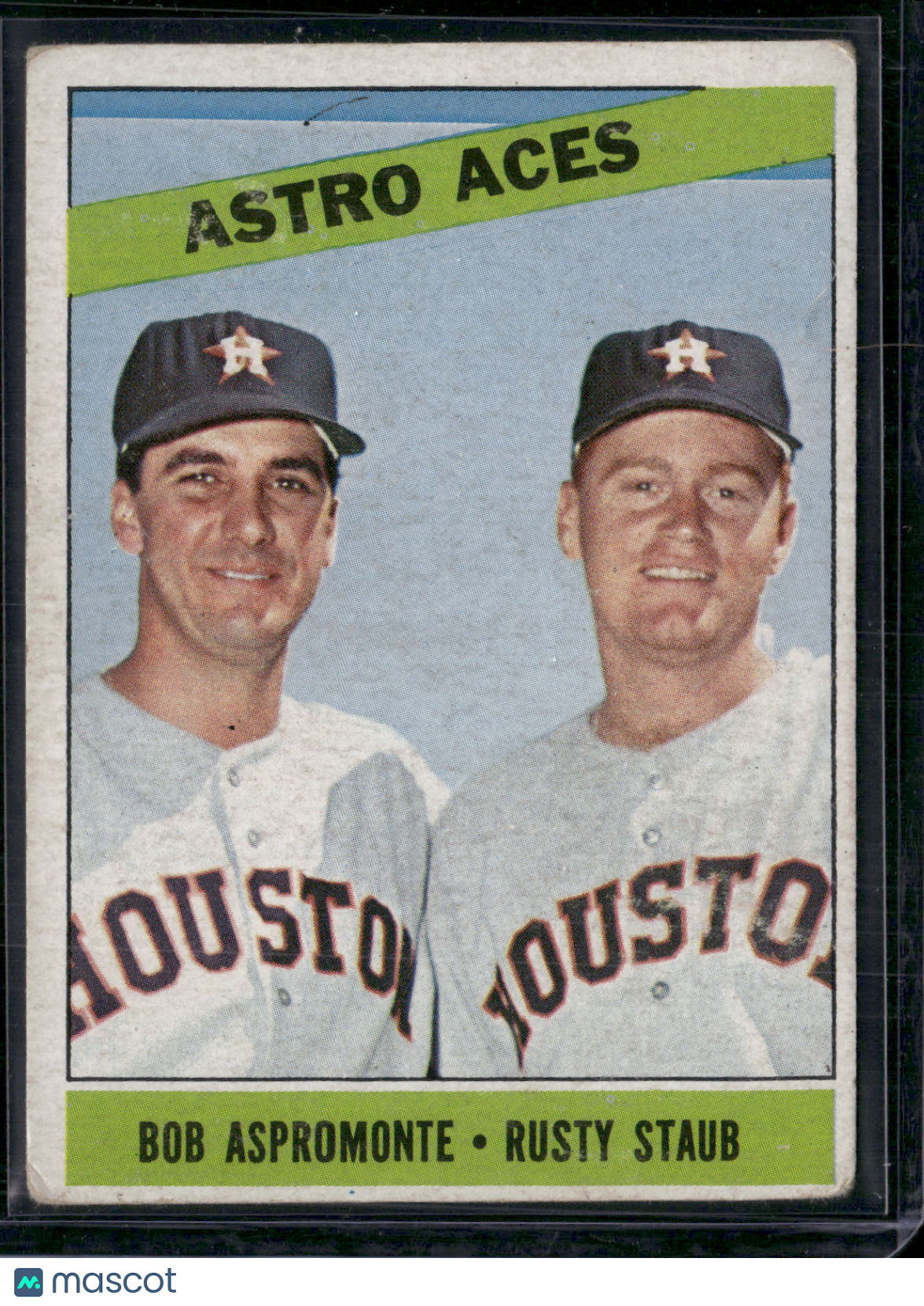 1966 Topps RUSTY STAUB/BOB ASPROMONTE #273 Astro Aces Wrinkles (VG)