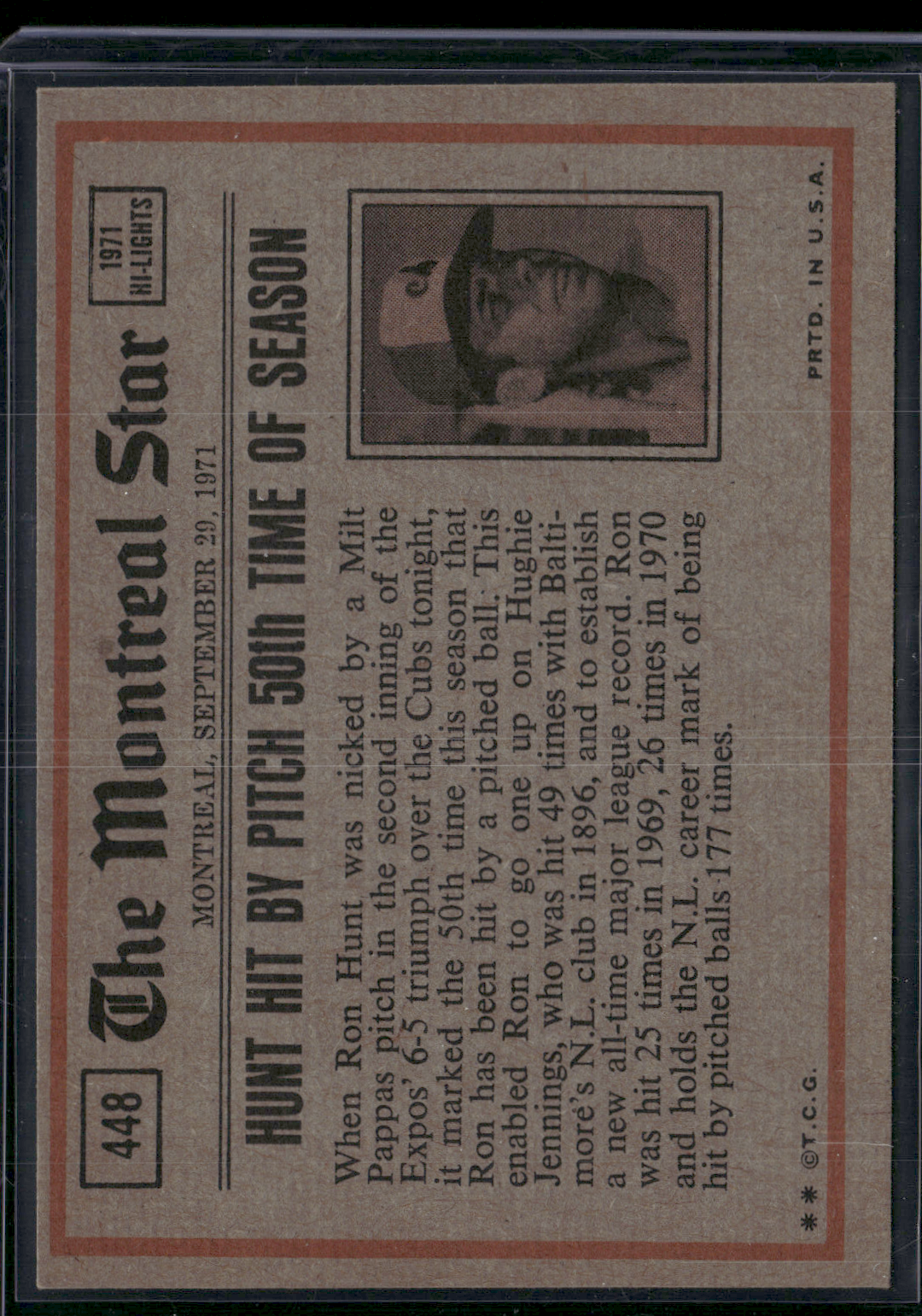 1972 Topps WILLIE STARGELL #448 In Action (VG/EX)