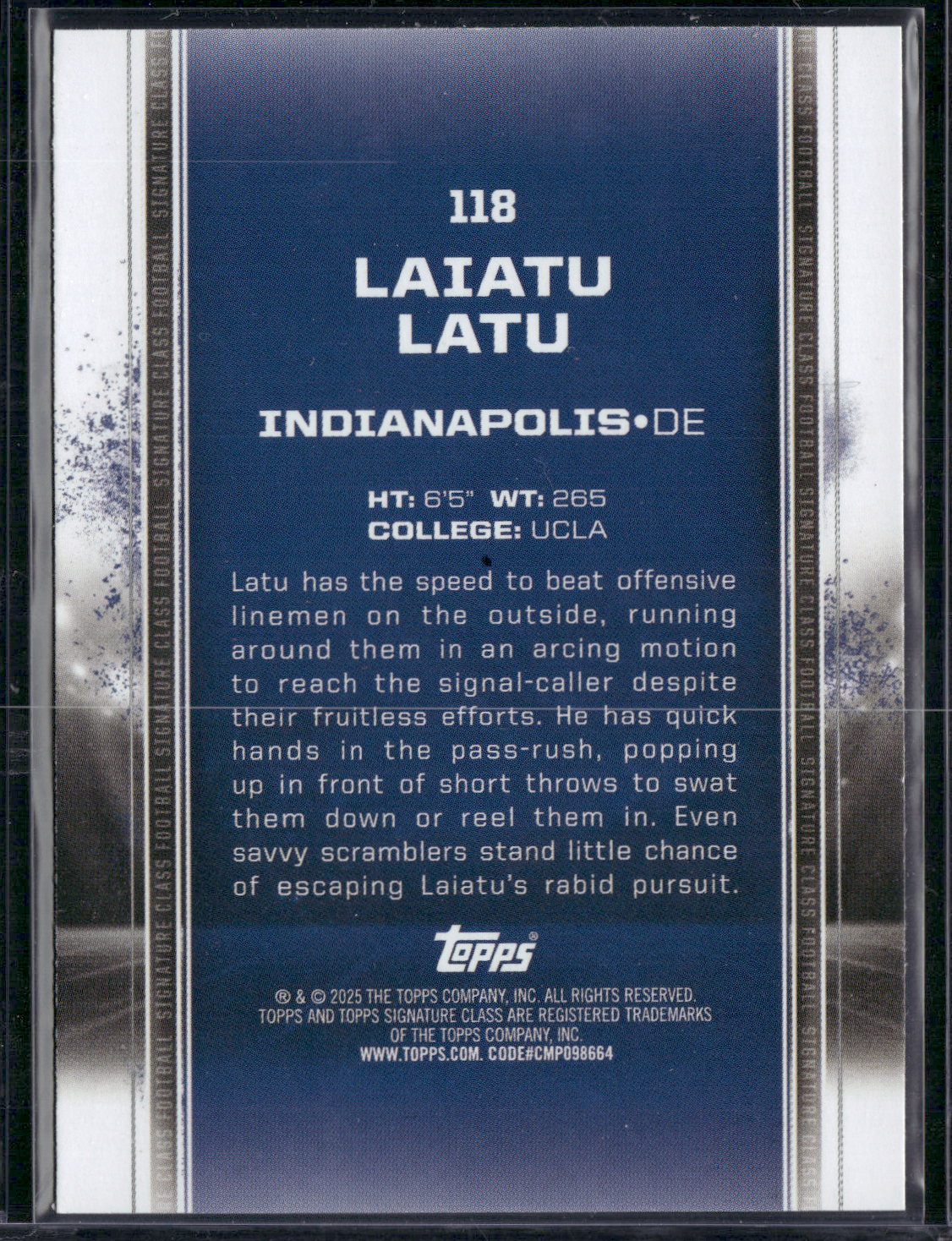 2024 Topps Signature Class LAIATU LATU #118 Rookie Card RC