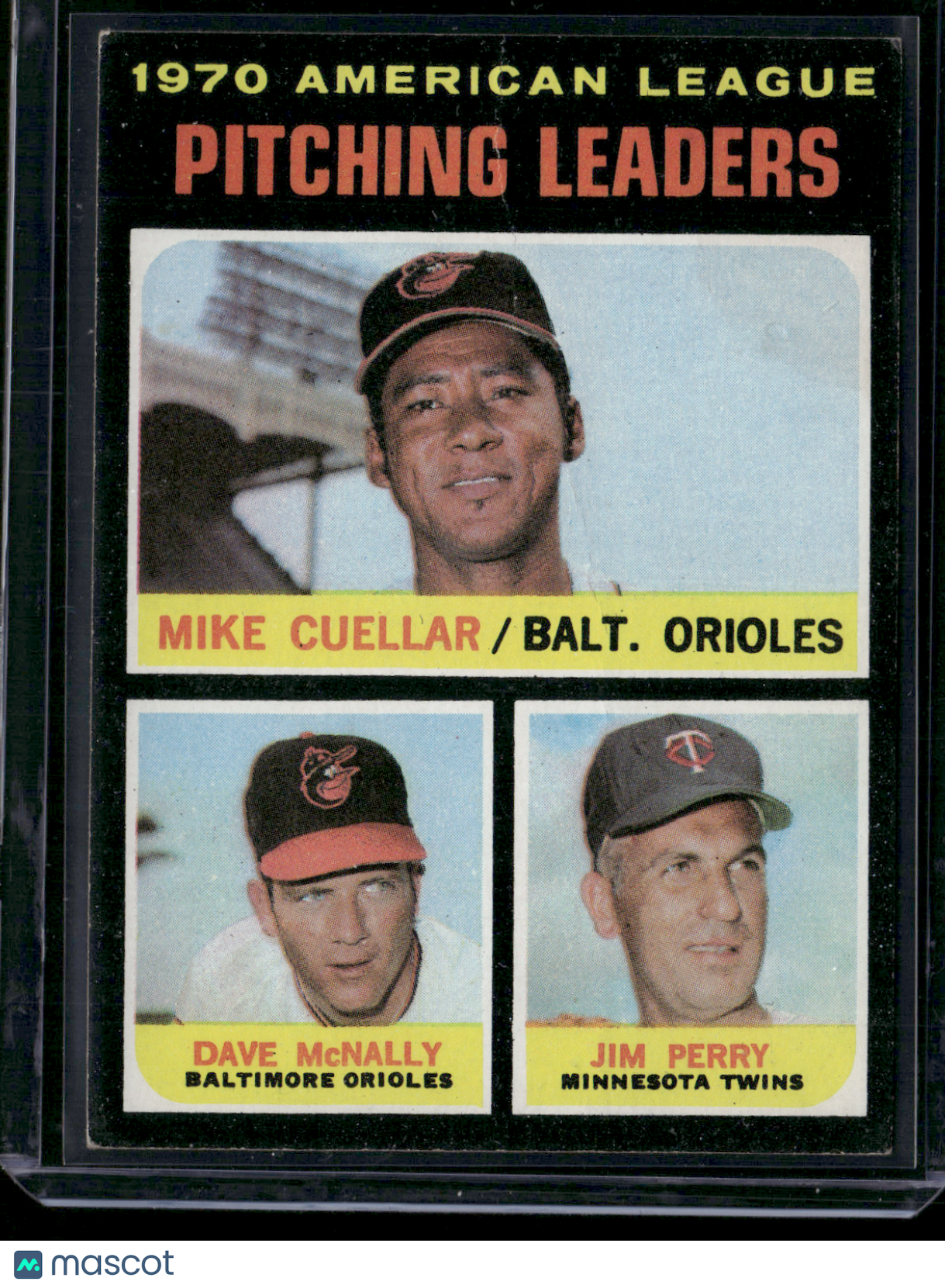 1971 Topps MIKE CUELLAR/DAVE MCNALLY/JIM PERRY #69 Crease (Good)