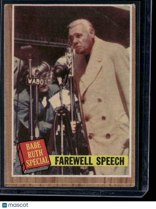 1962 Topps BABE RUTH #144 Farewell Speech Crease (Good)