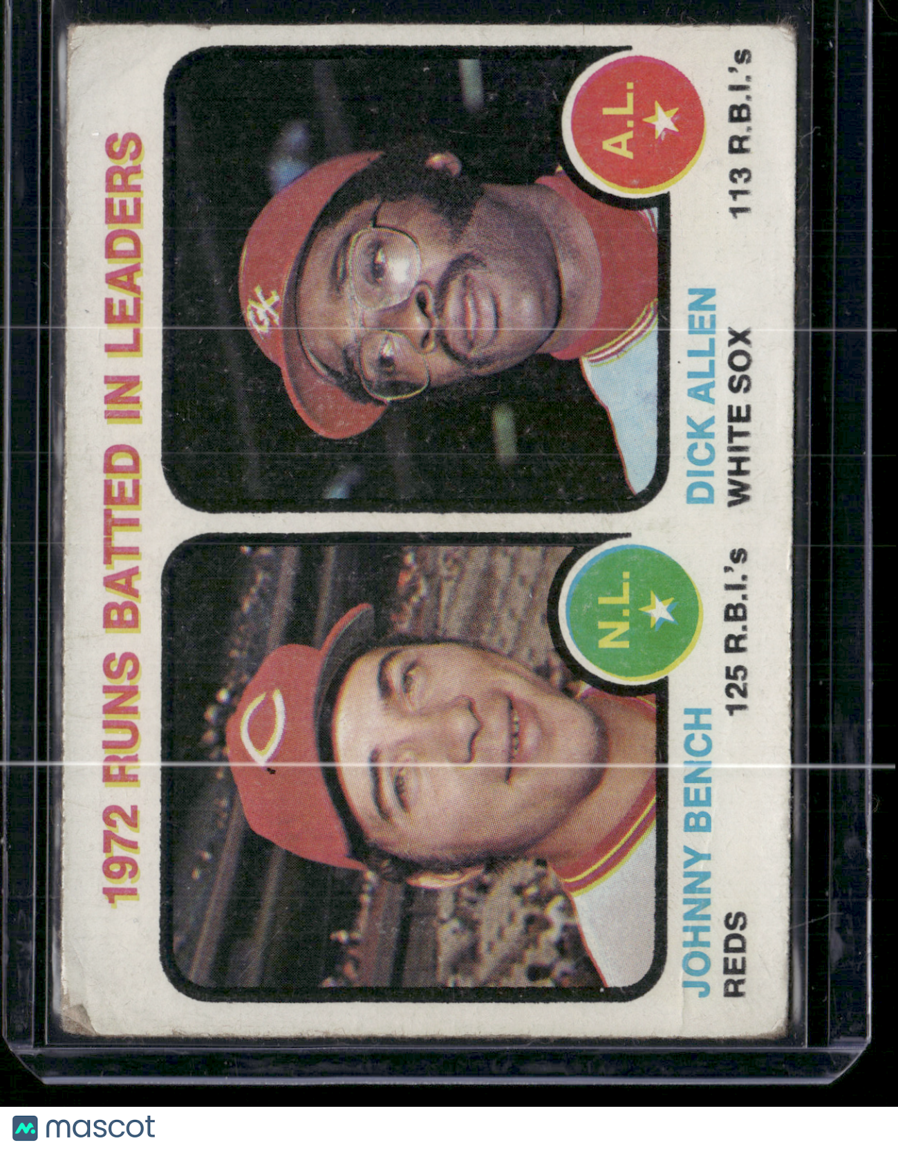 1973 Topps JOHNNY BENCH/DICK ALLEN #63 1972 RBI LEADERS