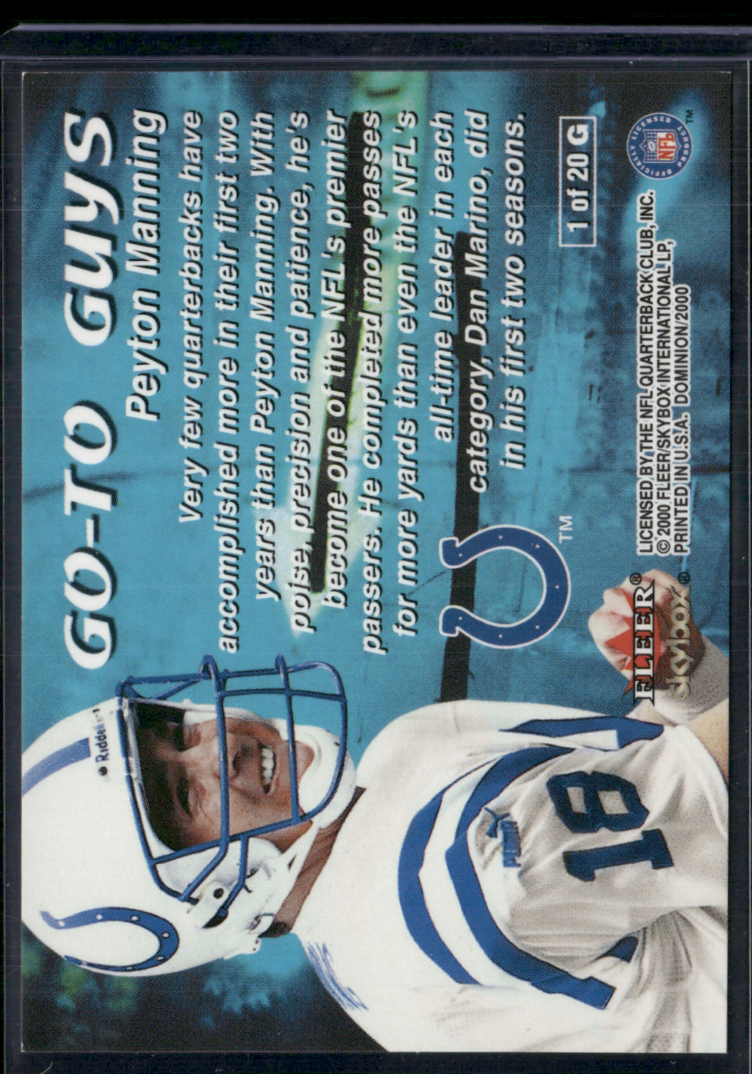 2000 Dominion PEYTON MANNING #G1 Go To Guys (NM)