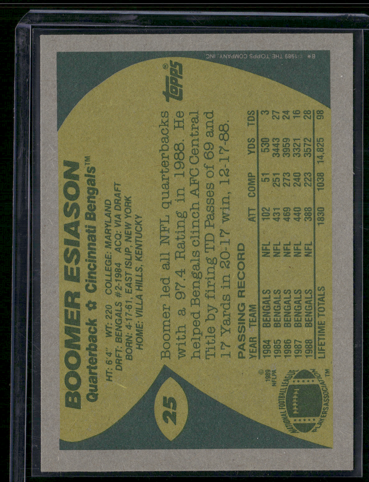 1989 Topps BOOMER ESIASON #25 (NM)
