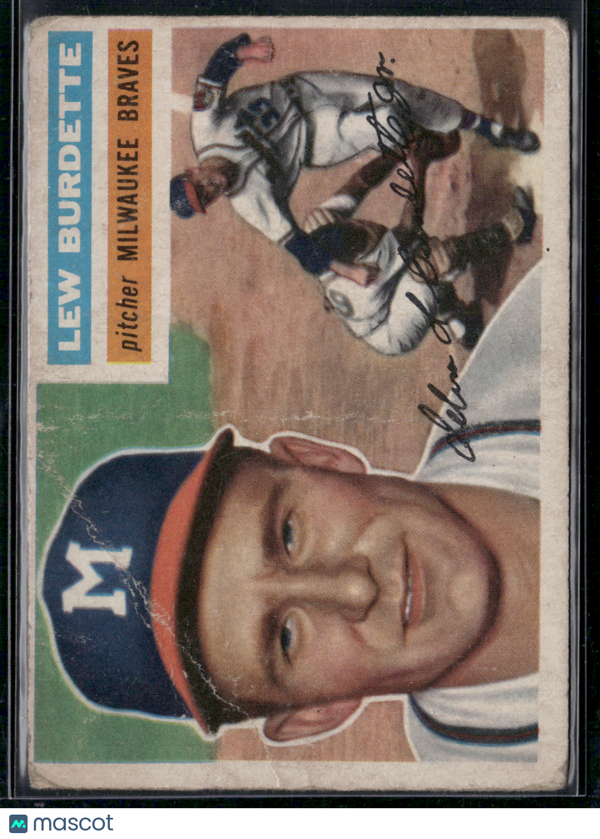 1956 Topps LEW BURDETTE #219 Creases